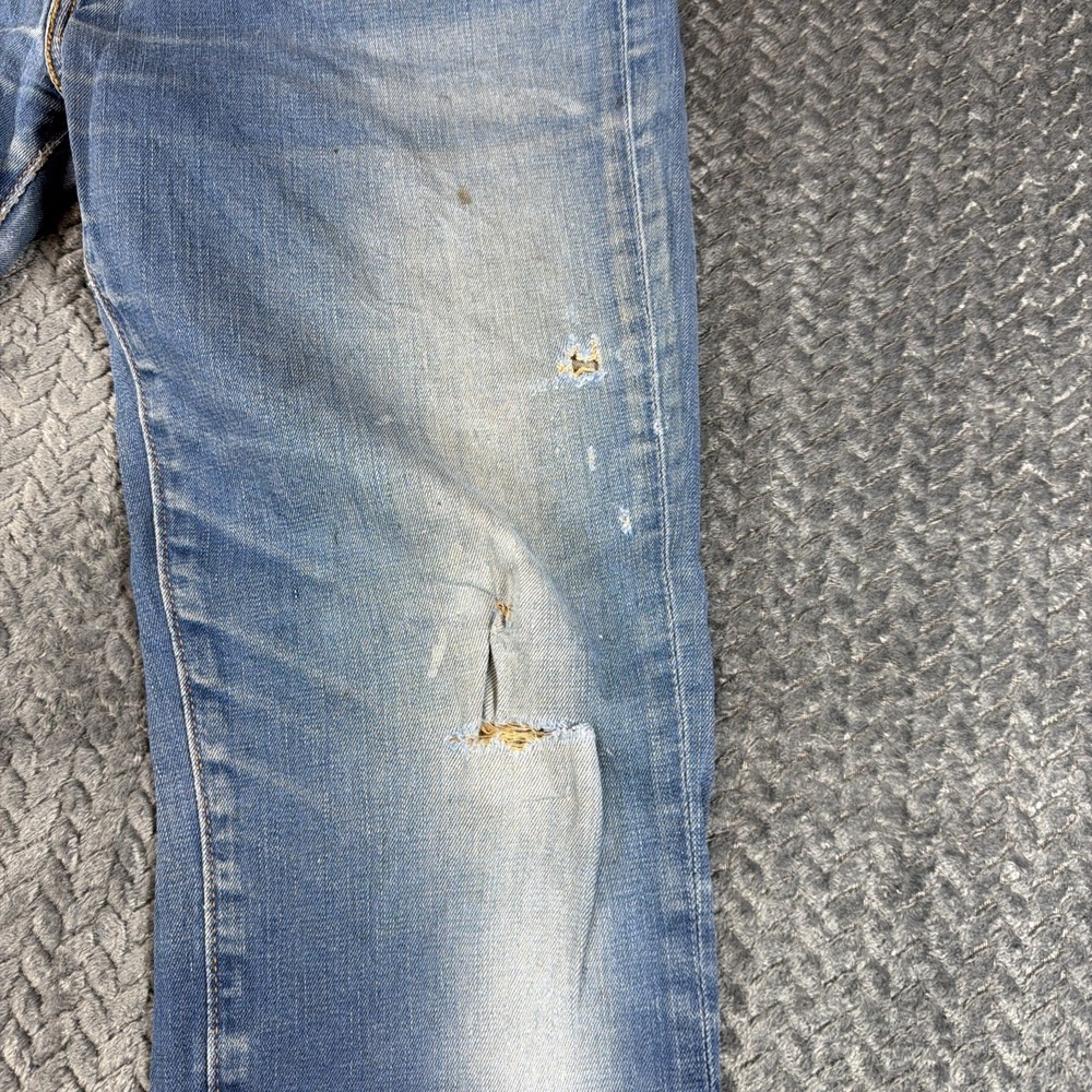 Levi's 511 Jeans Mens 34x32 Slim Fit Stretch Straight Denim Blue Distressed - Picture 2 of 14